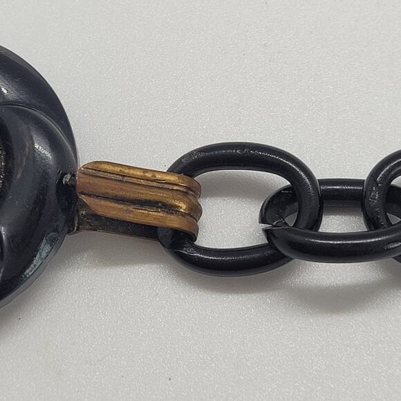 Vintage Art Deco Cloak Clasp in Black & Gold – Classic Cape Accessory - Picture 5 of 14